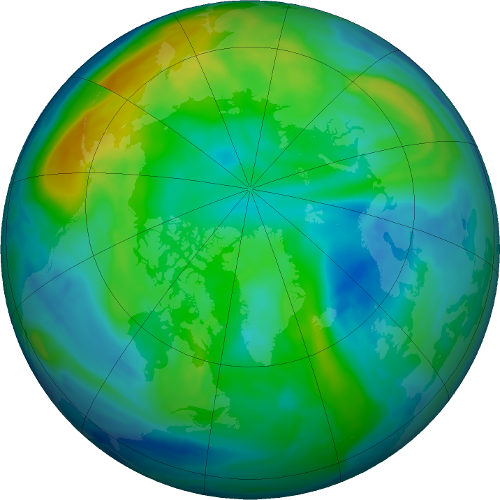 Arctic ozone map for 07 November 2024